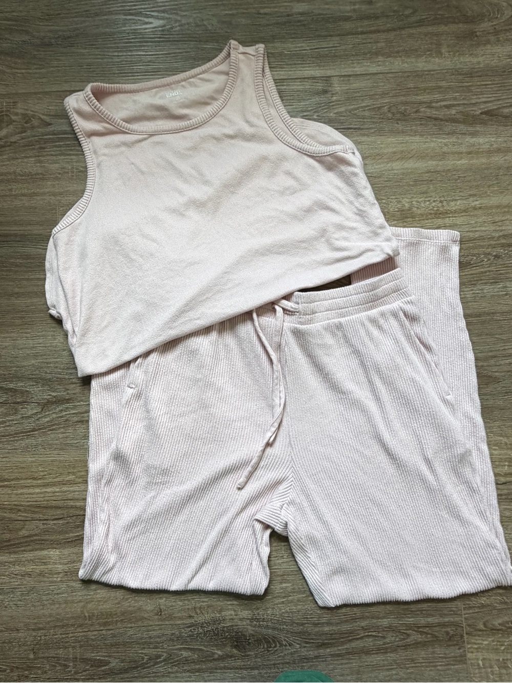 NWOT Lands' End Ribbed Knit Set in Pale Pink